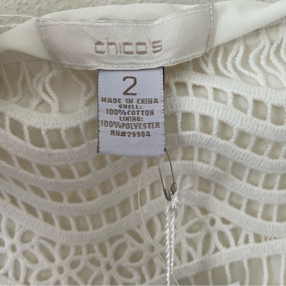 NWT Chicos White Crochet Skirt Size 12 - Picture 3 of 6